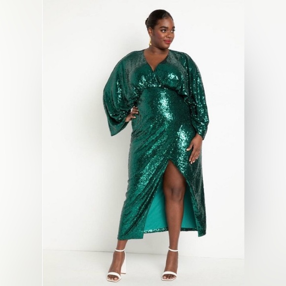 LIKE NEW Eloquii Dolman Sleeve Sequin Dress Sz 20w - Picture 1 of 3